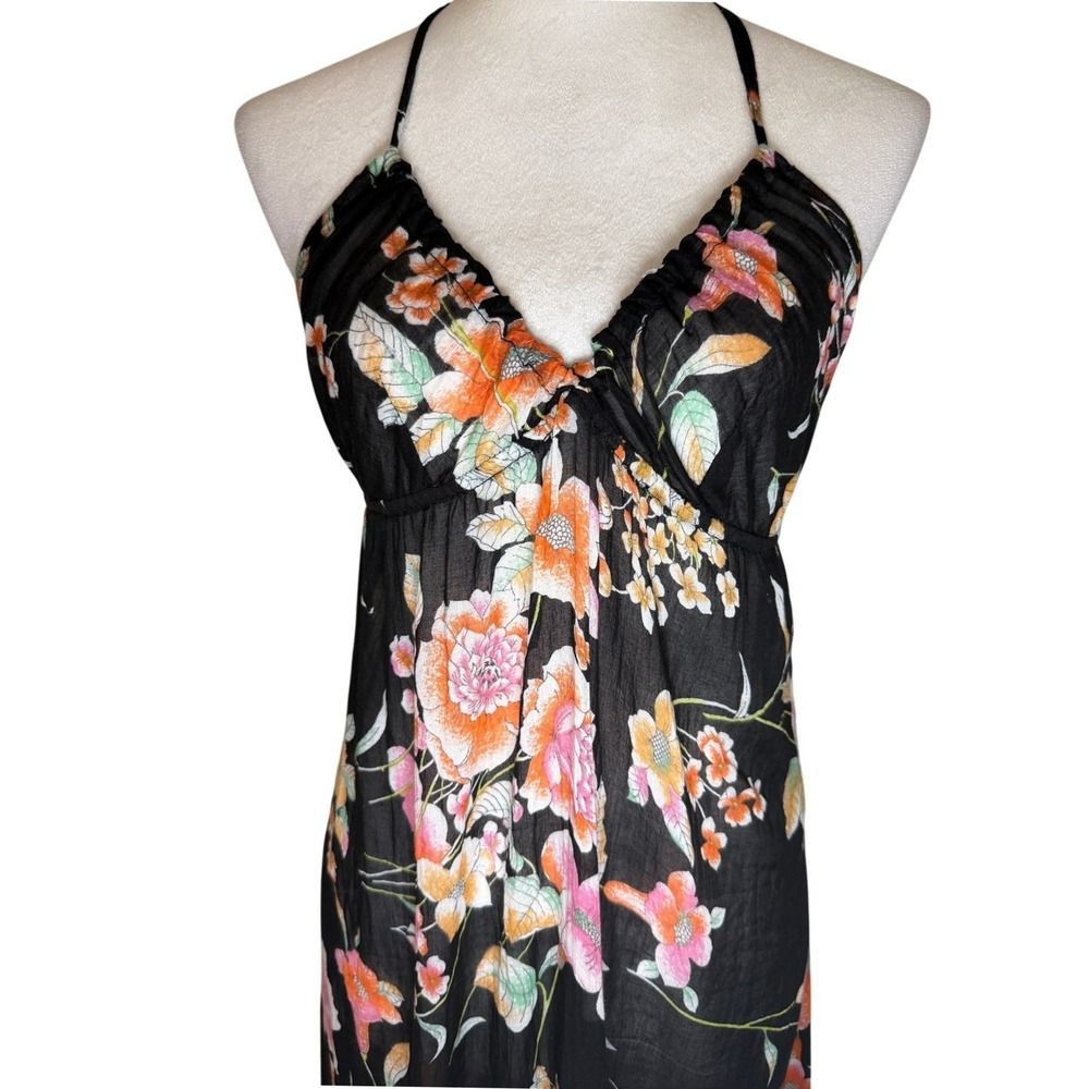 Topshop Floral Slip Dress Halter Maxi Backless Formal S Vacation Wedding Guest - Picture 3 of 9